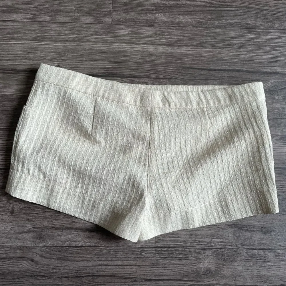 MAX STUDIO Vintage Light Yellow Textured Tailored Dress Shorts